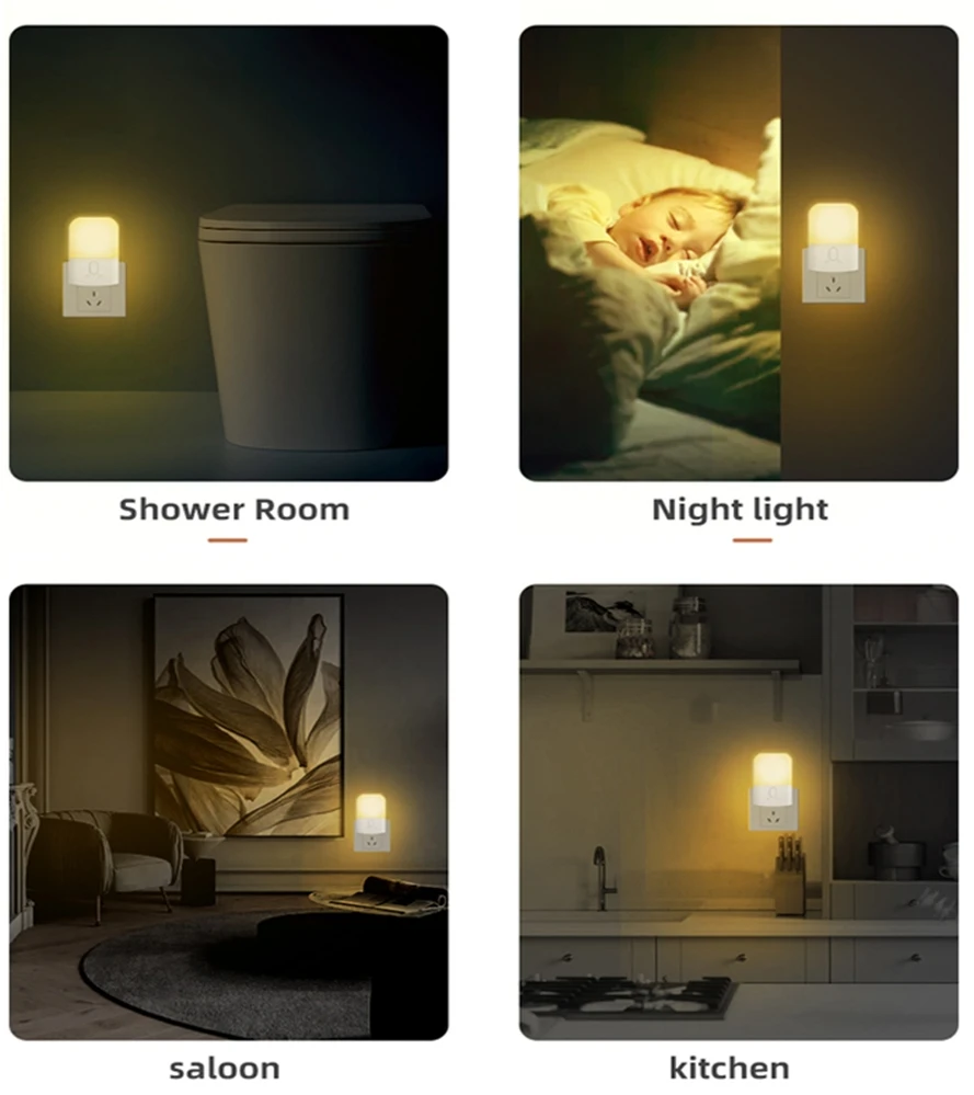 Eko Light LED naktinė lempa miegamajam, balta, reguliuojama, 2700K Eco-Light