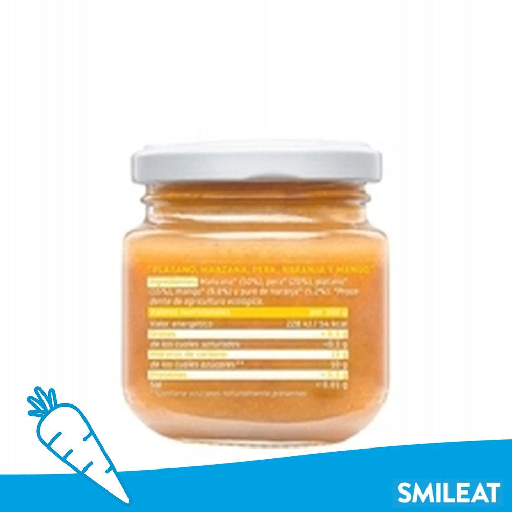 Ekologiškas desertas kūdikiams po 6 mėnesių Multifruit su Mango Smileat 130g