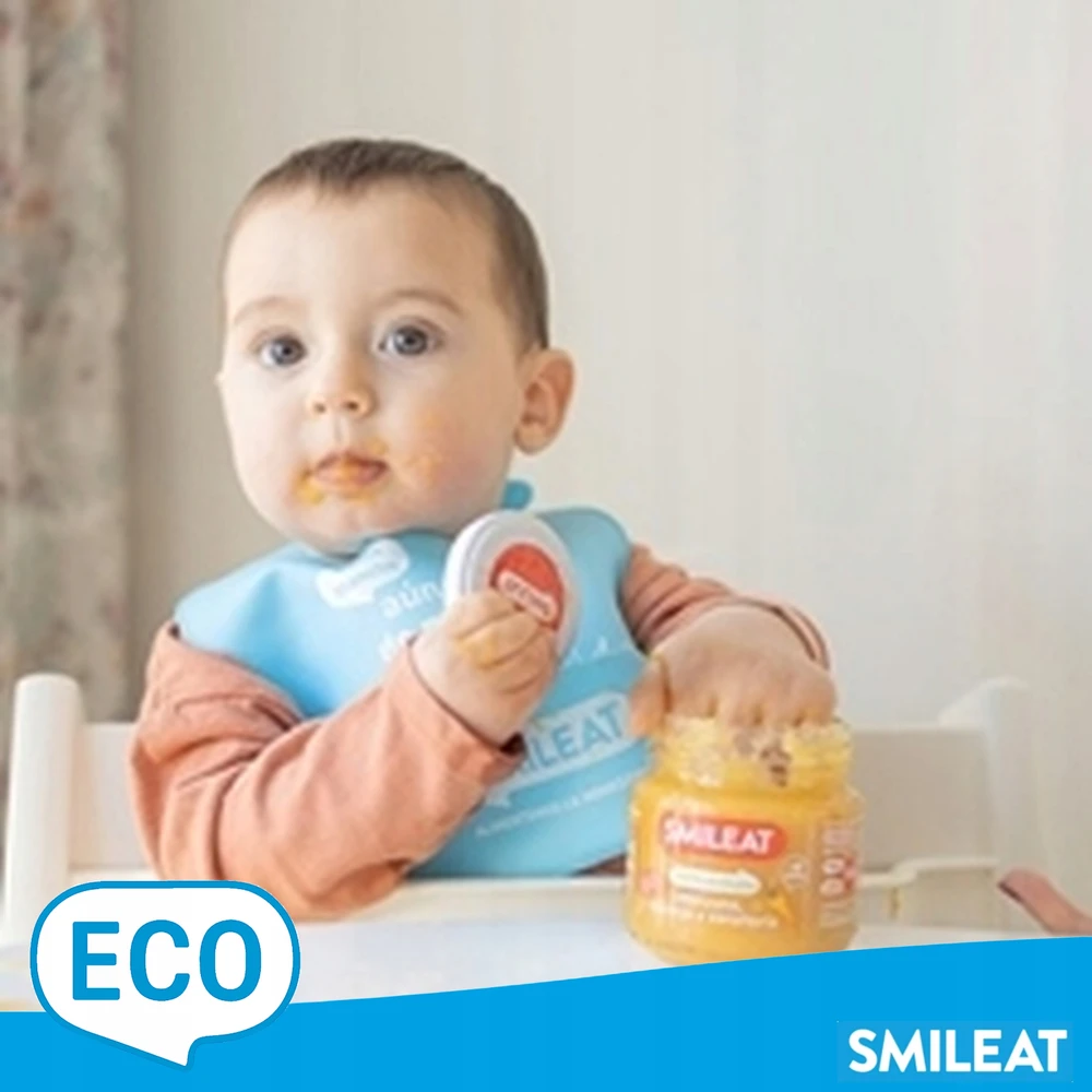 Ekologiškas desertas kūdikiams po 6 mėnesių Obuolių morkų apelsinas Smileat 130g