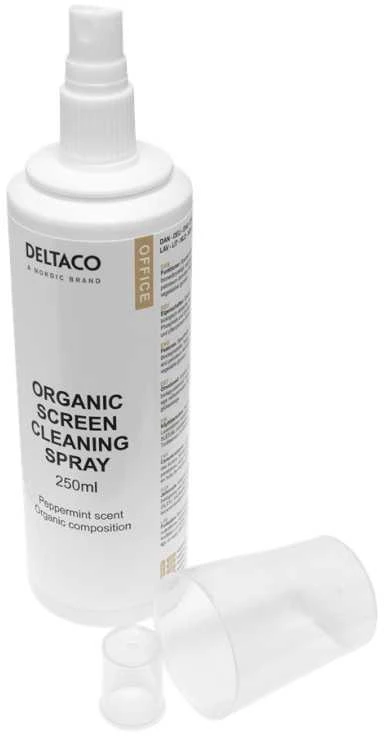 Ekologiškas valiklis ekranams DELTACO OFFICE 250ml, ealkoholinis ir biologiškai skaidus, pipirmėčių kvapo / CK1031