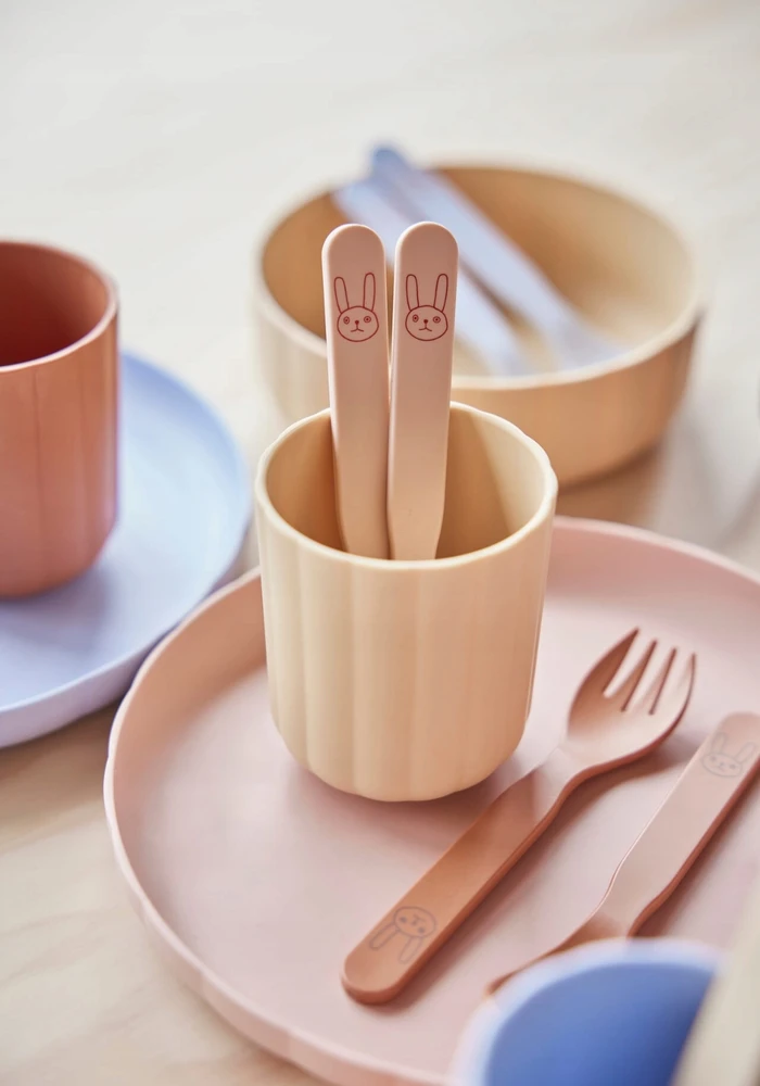 EKOLOGIŠKI BPA BE BPA VAIKŲ PUODULIAI, SPALVINGAS 2 OYOY MINI RINKINYS