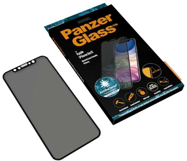 Panzer Glass PanzerGlass | P2665 | Ekrano apsauga | Apple | iPhone Xr/11 | Grūdintas stiklas | Juodas | Konfidencialumo filtras; Viso kadro aprėptis; Nedūžtančios filmas (sulaiko stiklą ir apsaugo nuo stiklo šukių dūžtant); Tinkamas dėklui – suderinamas su visais dėklais; Anti-glare danga (sumažina šviesos atspindį); Mėlyna šviesos mažinimas; Lengvas montavimas su pilnais klijais; Oleofobinis sluoksnis (antibakterinis + antipirštų atspaudas); 100% prisilietimo išsaugojimas; Išlaiko visas telefono funkcijas