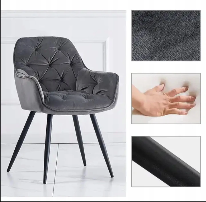 Ekspand Krzesło fotel KING tapicerowane welur PIKOWANE salon