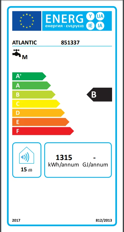 Elektrinis vandens šildytuvas ATLANTIC VERTIGO STEATITE 80 ATL065 WI-FI baltas vertikalus/horizontalus