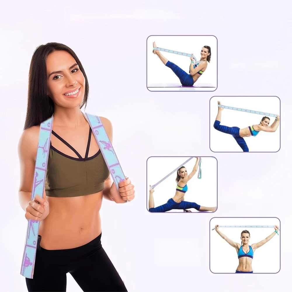 ELASTINĖ JOGA JUOSTOS 90 CM 110 CM GIMNASTIJOS JUOS TEMPIMAS