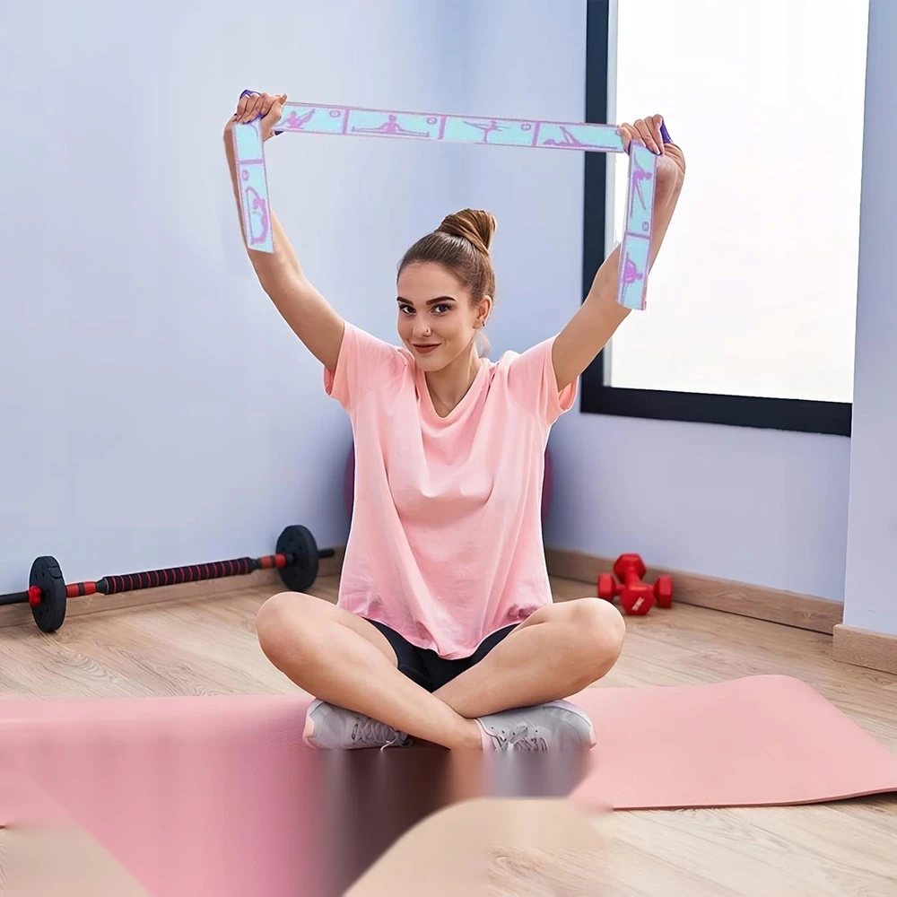 ELASTINĖ JOGA JUOSTOS 90 CM 110 CM GIMNASTIJOS JUOS TEMPIMAS