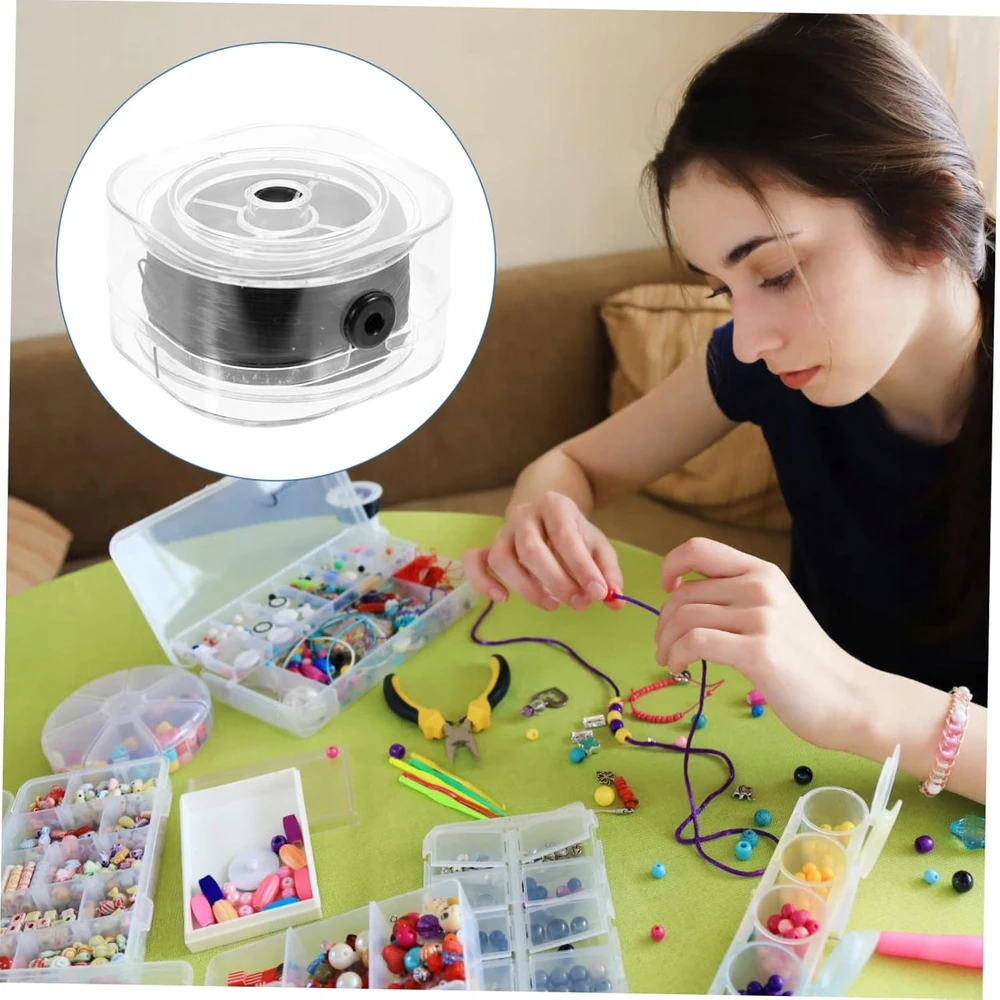 Elastinė juosta apyrankėms gaminti 80 m - elastingas DIY papuošalų siūlas
