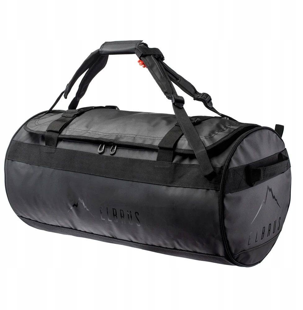 ELBRUS DUFFELBAG 65L juodas vandeniui atsparus krepšys su reguliuojamais dirželiais