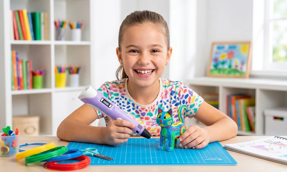 Electo 3D RAŠIKLIŲ RINKINYS VAIKAMS 3D SPAUSDINTUVAS + KASETĖS 260 METRU + ŠABLONAI