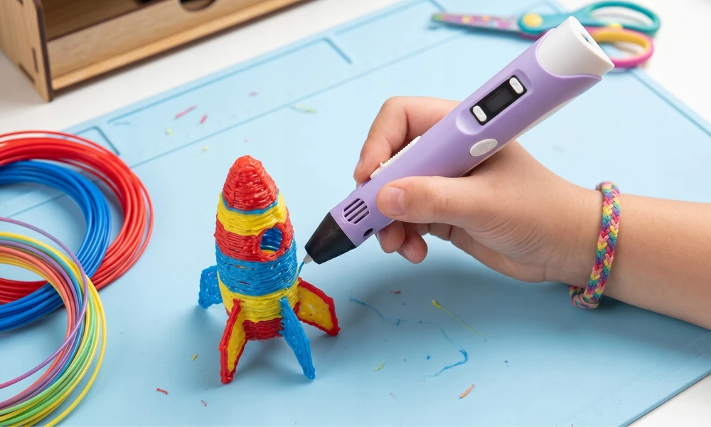 Electo 3D RAŠIKLIŲ RINKINYS VAIKAMS 3D SPAUSDINTUVAS + KASETĖS 260 METRU + ŠABLONAI