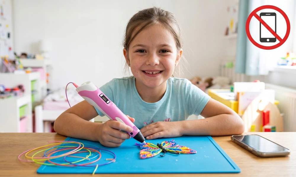 Electo 3D RAŠIKLIŲ RINKINYS VAIKAMS 3D SPAUSDINTUVAS + KASETĖS 260 METRU + ŠABLONAI