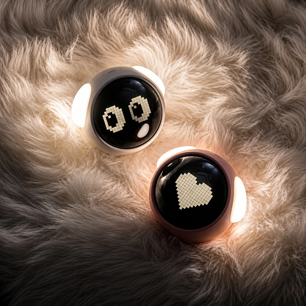 Electronica 4U Laikrodis žadintuvas LED naktinė lempa vaikams kūdikiams Emoji Emoticons
