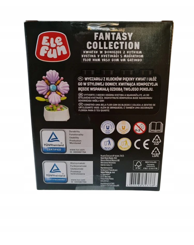 Elefun Fantasy Collection Gėlė vazone violetinė Blocks 81 vnt.