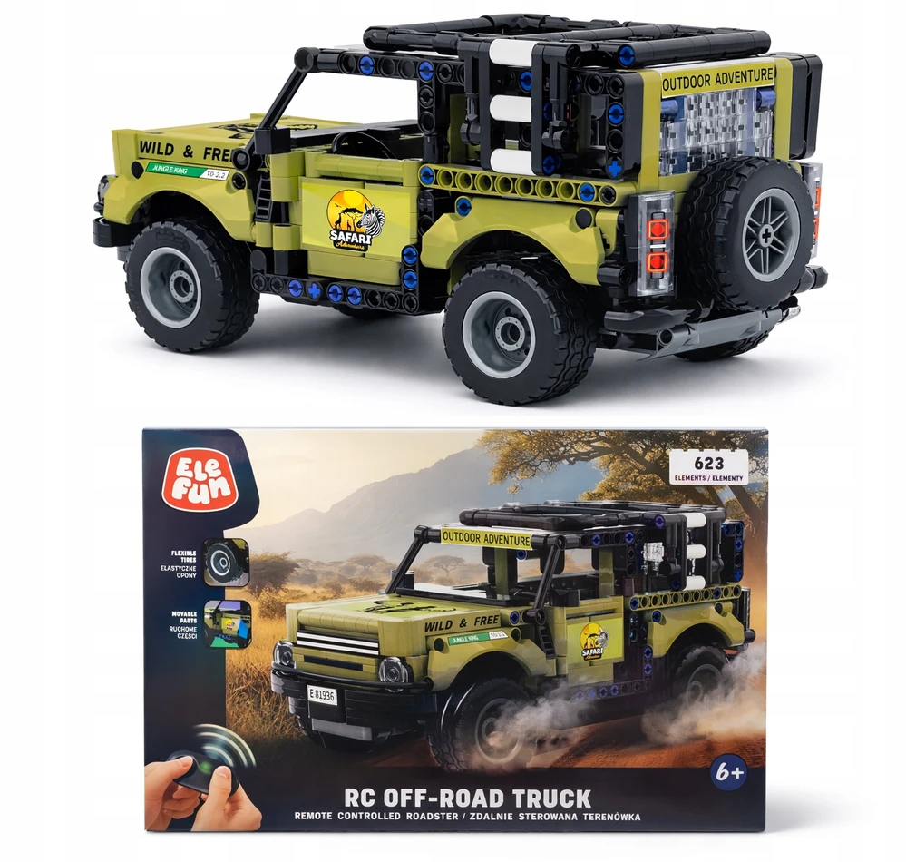 Elefun NUOTOLINIO PULTO VALDOMAS VIEREŽELIS iš RC Bricks VISEREIGĖS KROVIKIS Nuotolinio valdymo plytelės 623 vnt.