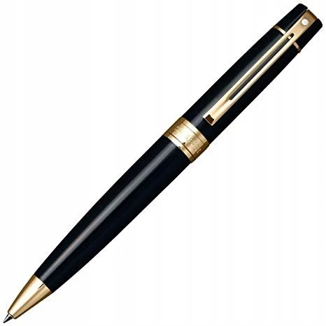 Elegantiškas rašiklis Sheaffer 300 juodas su auksine apdaila, dėklas