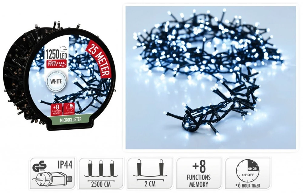 Christmas Decoration KALĖDINĖS LEMPUTĖS ŠVIESOS GIRLIANDA 240 LED LAIKMATIS ŠALTA BALTA 809993