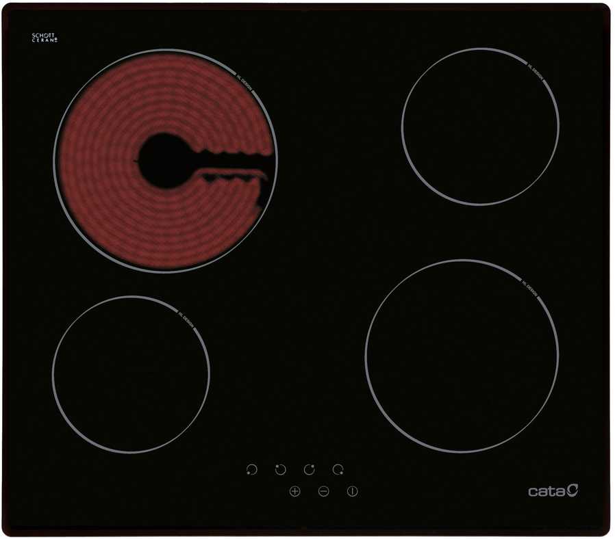Kaitlentė CATA | Hob | TN 604/B | Vitroceramic | Number of burners/cooking zones 4 | Touch | Juodas | Ekranas