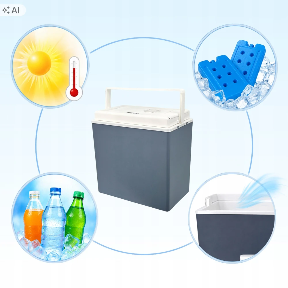 Elektrinė kelioninė šaldytuvo dėžė Kamai Icego 30l, 12v/230v