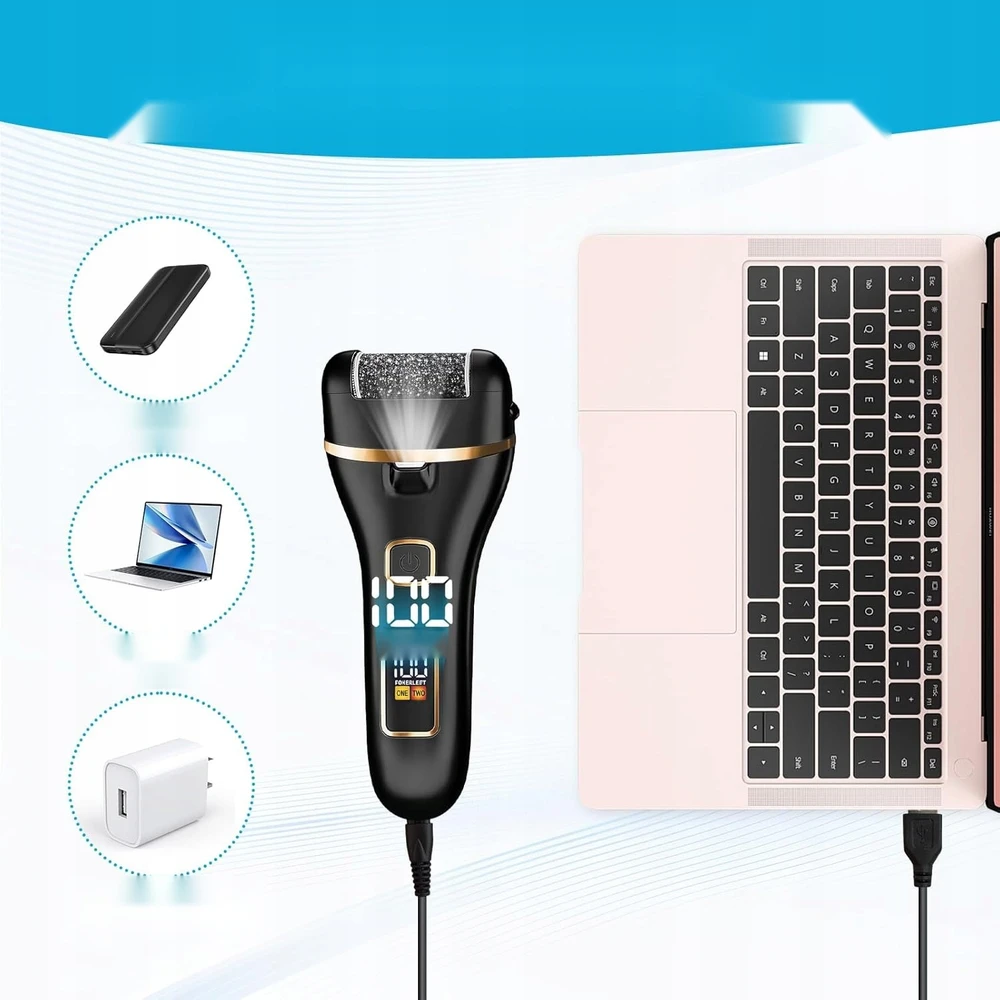ELEKTRINĖ PĖDŲ DIDĖLĖ JUODOS SMOOTH CARE ABS ODOS PAPRASTAI