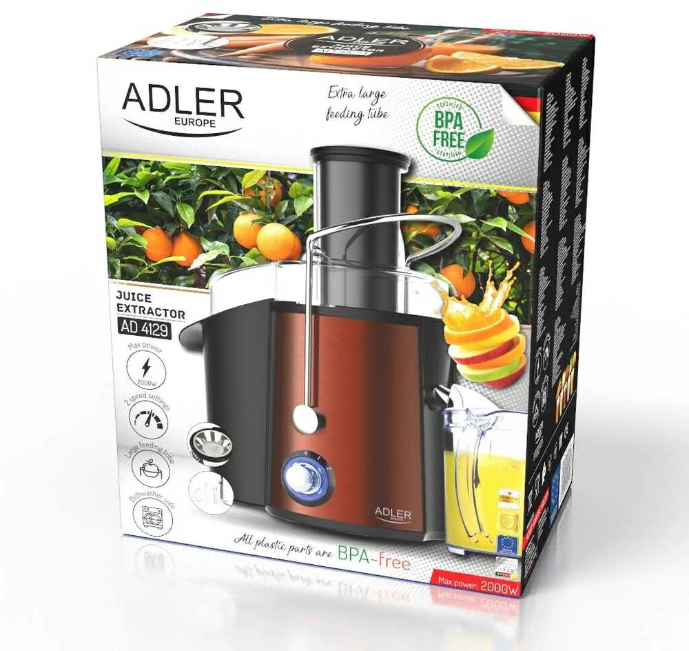 Sulčiaspaudė Adler | Juicer | AD 4129 | Type Juicer maker | Copper | 1000 W | Greičių skaičius 2