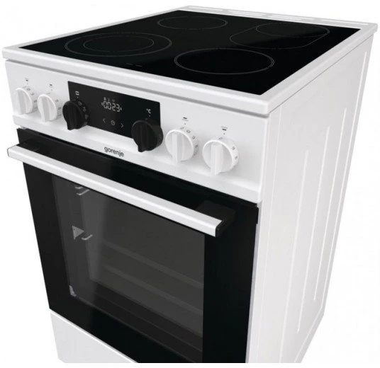 Viryklė Gorenje | Cooker | GECS5C70WA | Hob type Vitroceramic | Oven type Electric | Baltas | Plotis 50 cm | Grilling | LED | Gylis 59.4 cm | 70 L