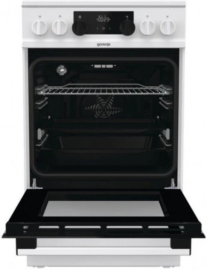 Viryklė Gorenje | Cooker | GECS5C70WA | Hob type Vitroceramic | Oven type Electric | Baltas | Plotis 50 cm | Grilling | LED | Gylis 59.4 cm | 70 L