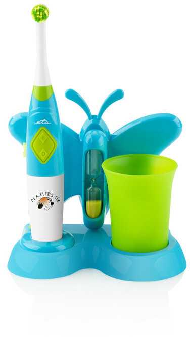 ETA | Dantų šepetėlis su water cup and holder | Sonetic ETA129490080 | Baterija operated | For kids | Šepetėlių skaičius galvutės įeina 2 | Number of teeth brushing modes 2 | Mėlyna