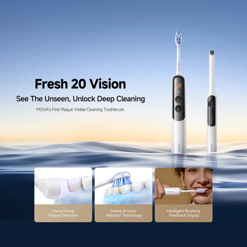 Elektrinis dantų šepetėlis Mova Fresh 20 Vision, baltas