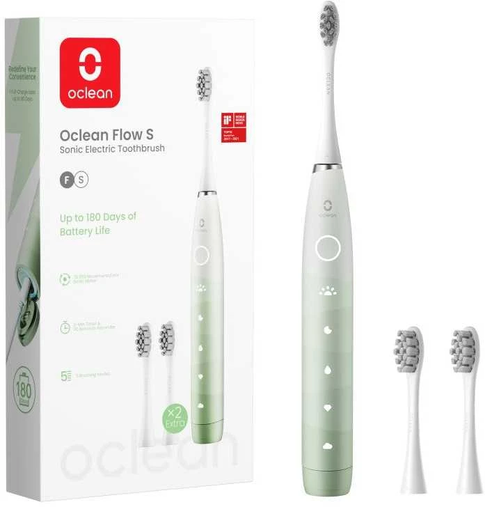Oclean Flow S žalias šepetėlis su priedais