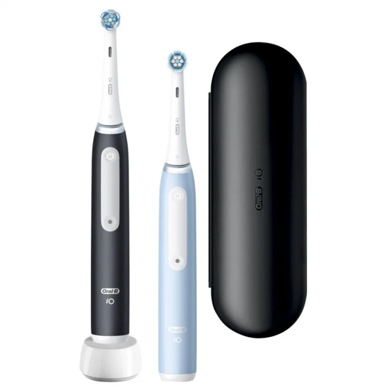 Braun iOG3d.2i6.2K Oral-B iO3 Elektrinis Dantų Šepetėlis Matt Juodas/Ice Mėlyna Duo Pack Edition