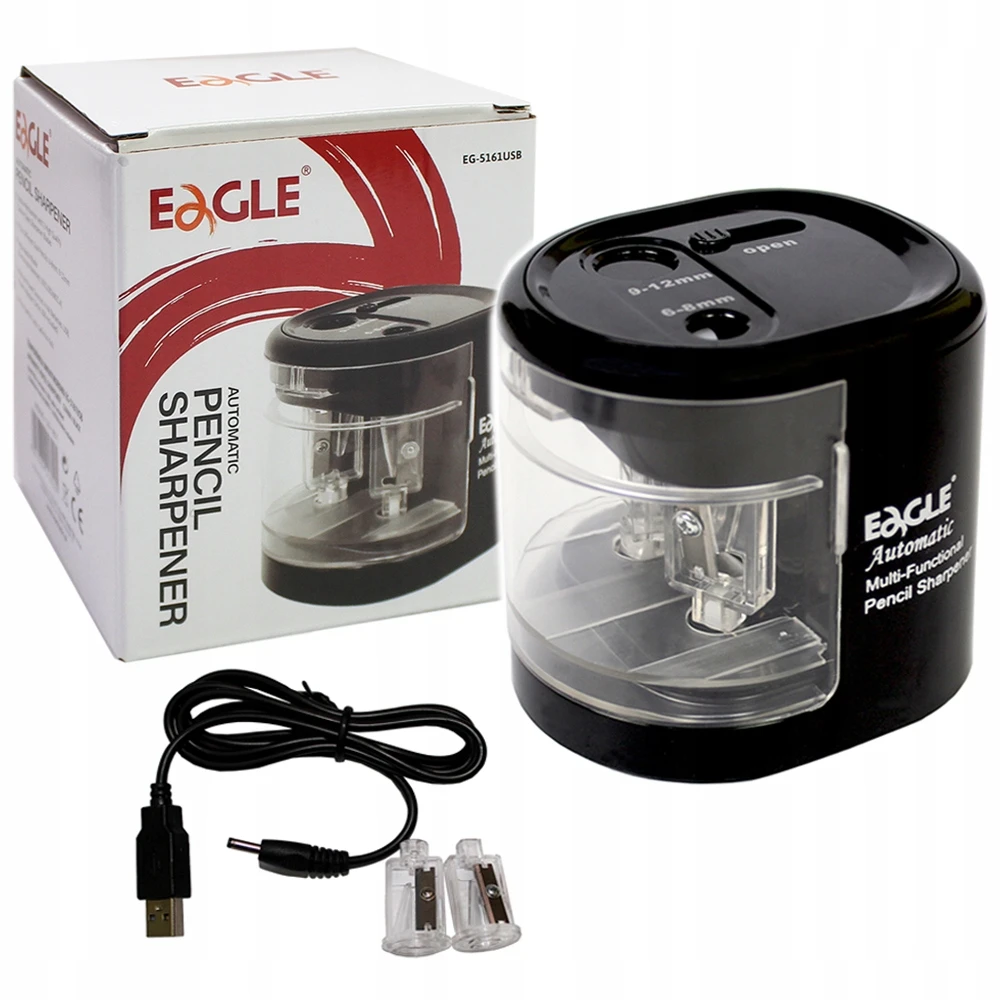 Elektrinis drožtukas EG-5161USB, Eagle, dvigubas, juodos sp. korpusas