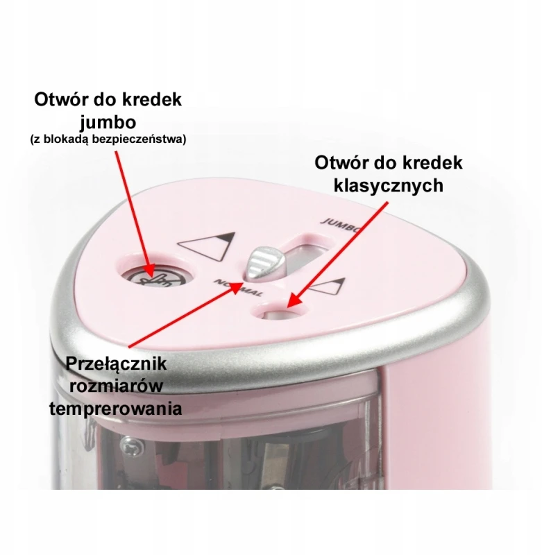 Derform Elektrinis dvigubas rožinis drožtukas su talpykle Kidea