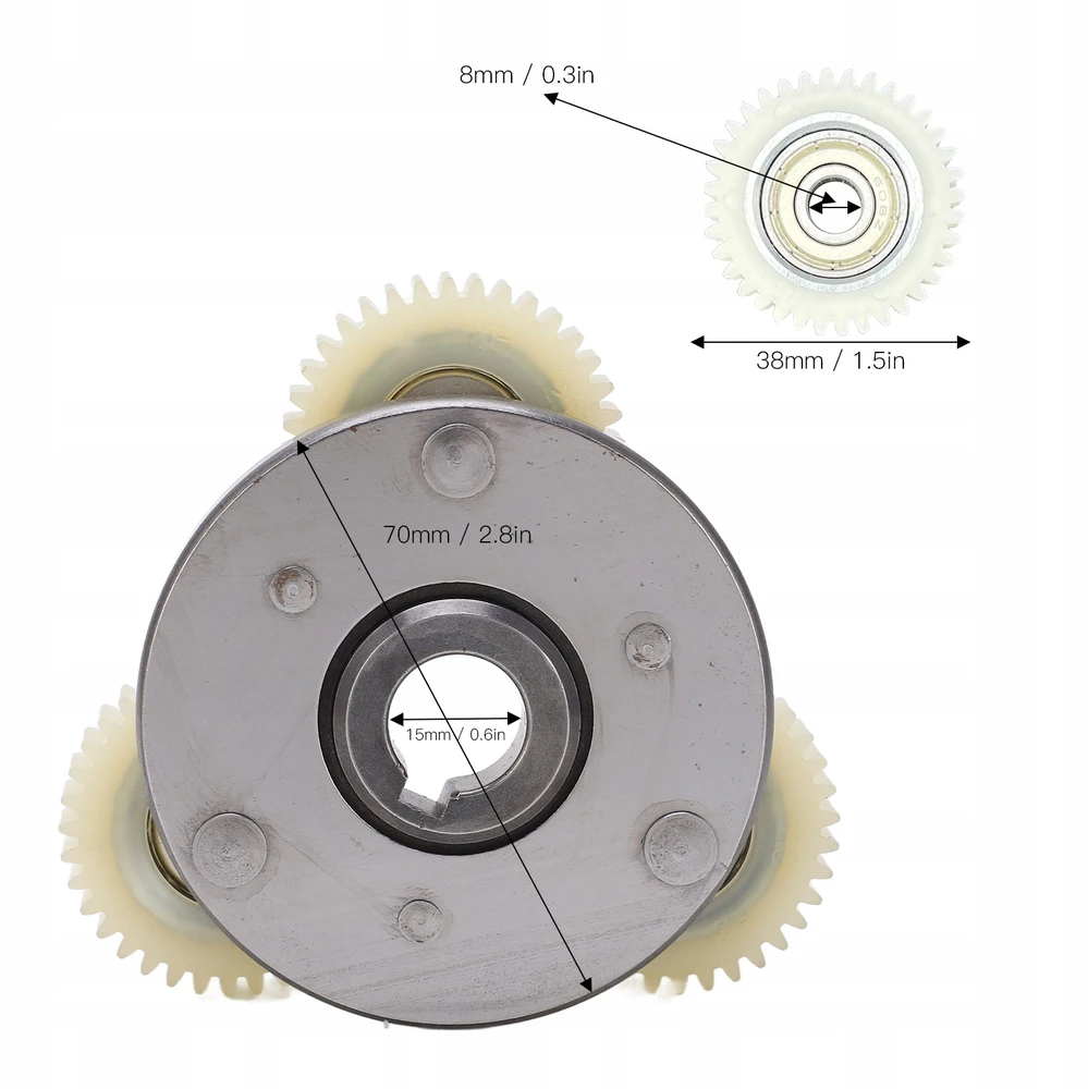 ELEKTRINIS DVIRAČIO PRIEMONIŲ RINKINYS 36T NAILONAS 70 mm sankabai