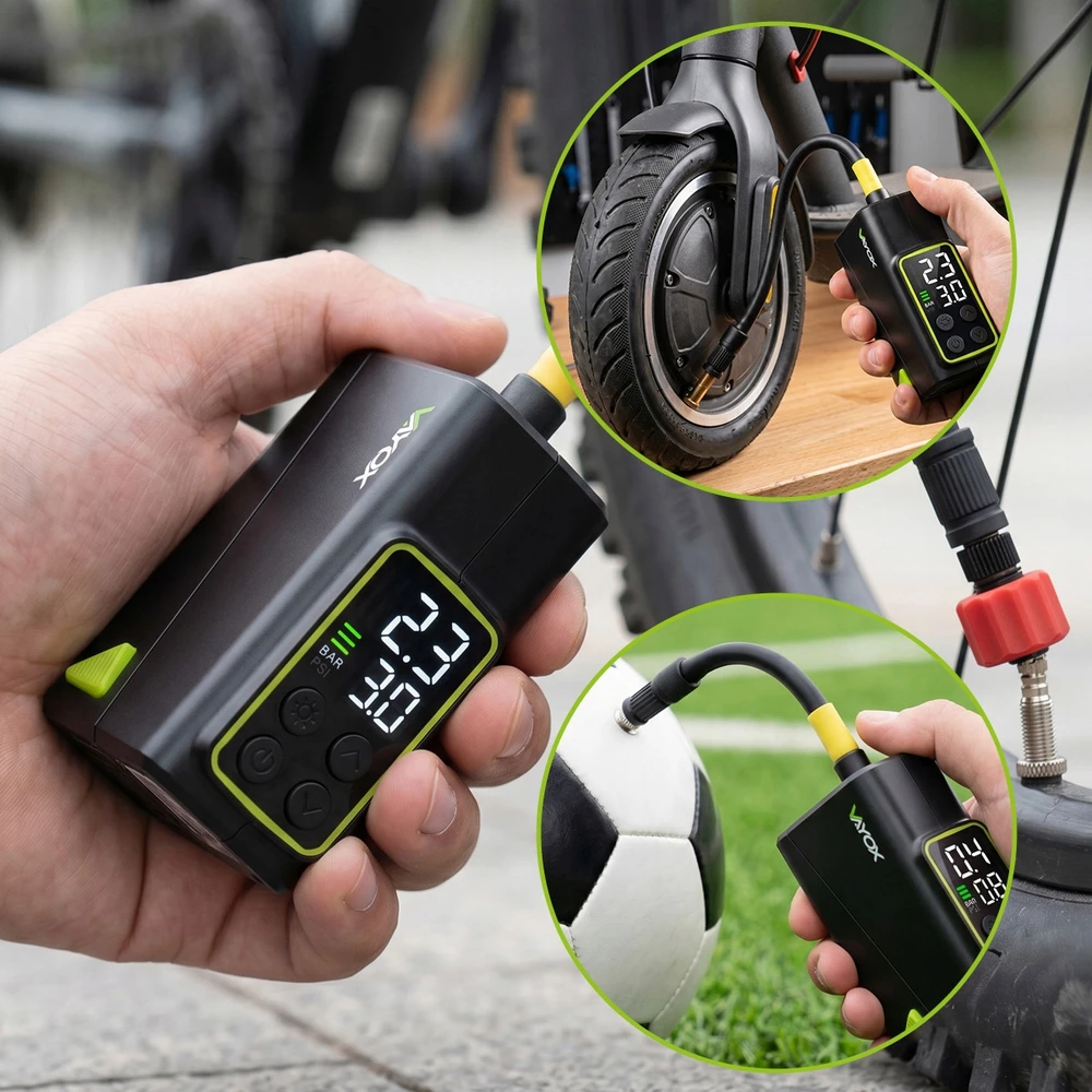 ELEKTRINIS DVIRAČIO SIURBLIO MINI KOMPRESORIUS MOTOROLERIUI 150PSI VAYOX