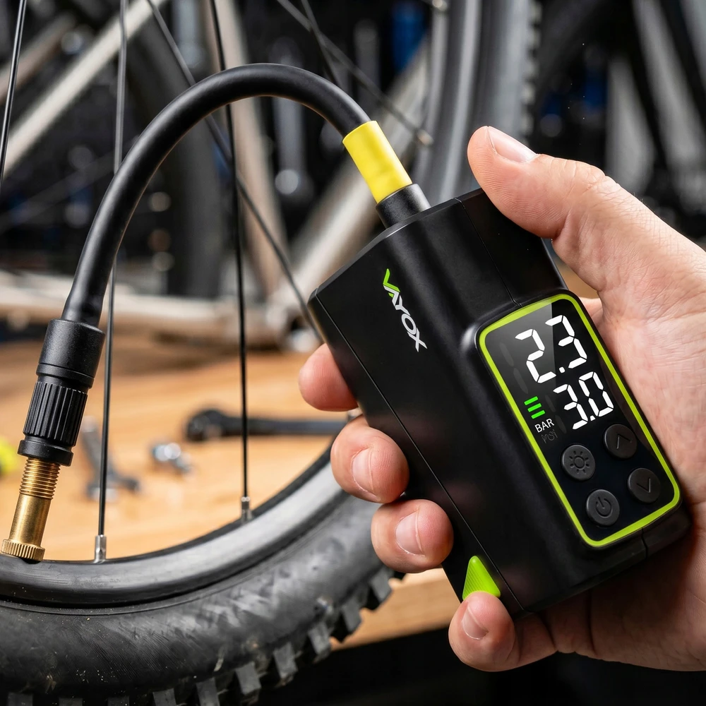 ELEKTRINIS DVIRAČIO SIURBLIO MINI KOMPRESORIUS MOTOROLERIUI 150PSI VAYOX