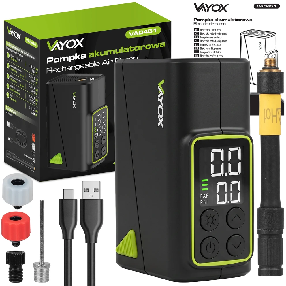 ELEKTRINIS DVIRAČIO SIURBLIO MINI KOMPRESORIUS MOTOROLERIUI 150PSI VAYOX