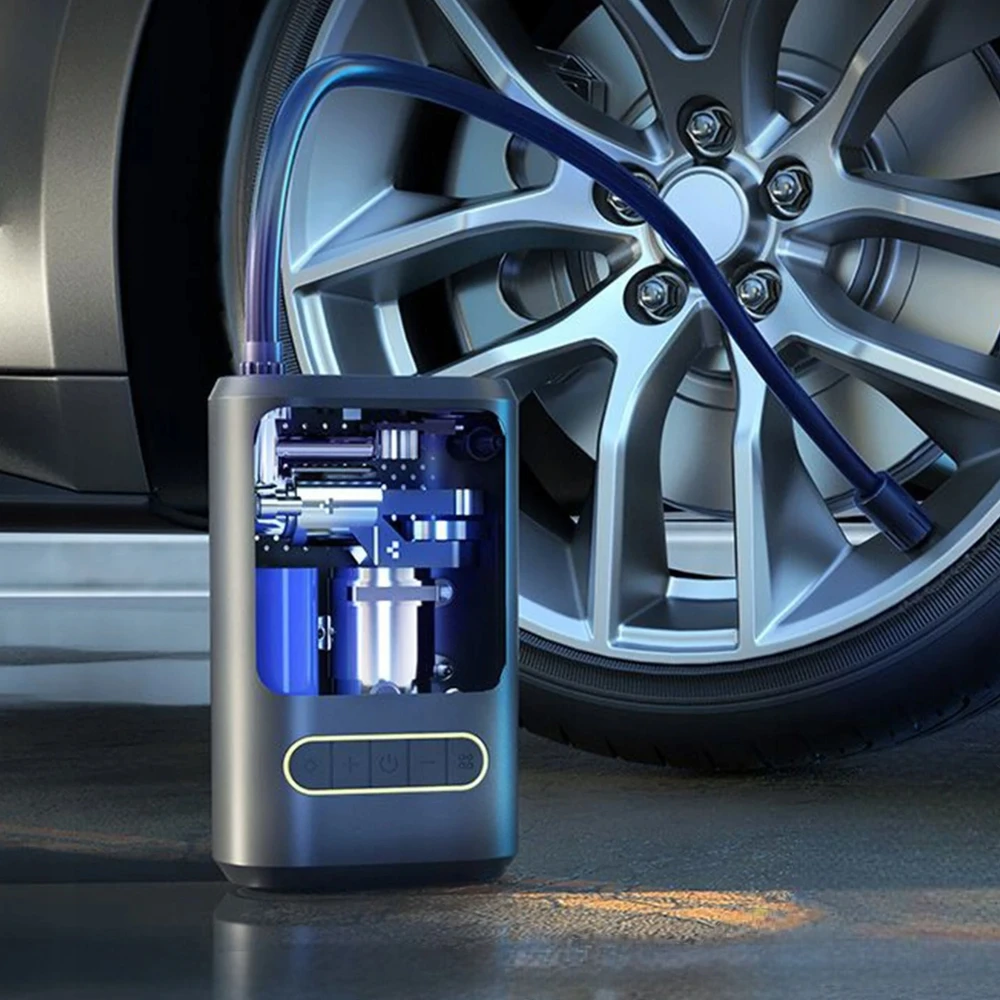 ELEKTRINIS DVIRAČIO siurblys CAR kompresorius 4000mAh baterija + POWERBANK