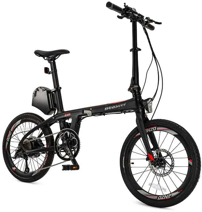 Beaster Scooter Sulankstomas elektrinis karboninio rėmo dviratis Beaster, BS125B, juodas, 250 W