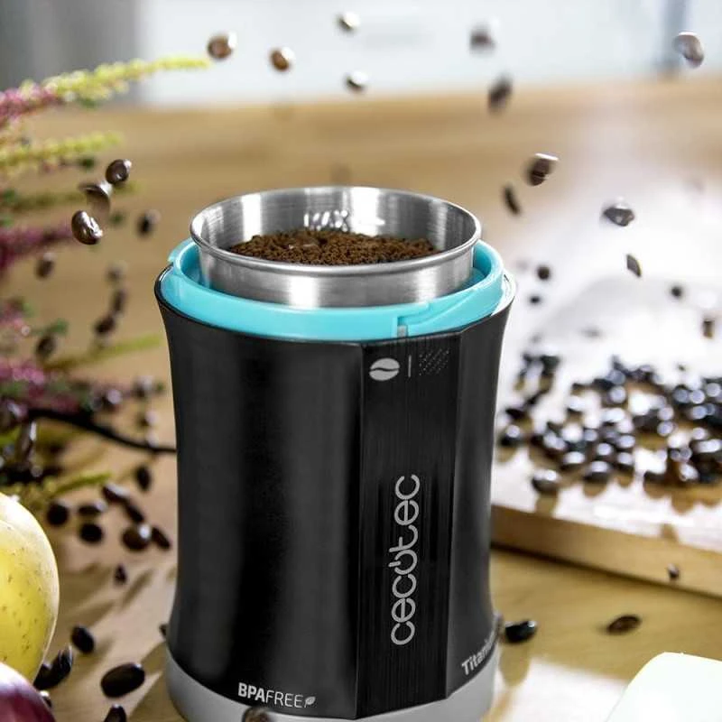 CECOTEC 01502 Kavamalė TitanMill 200 Kompaktiškas kavos ir prieskonių malūnas 200 W su titano dengtais peiliais
