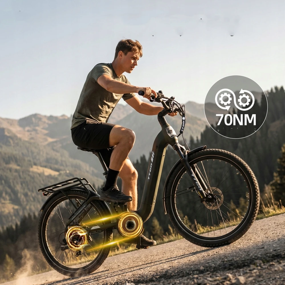 Elektrinis miesto dviratis TTGO E-SUVO 250W 48V 15Ah 25KM/H 120KM 27,5"*2,4"