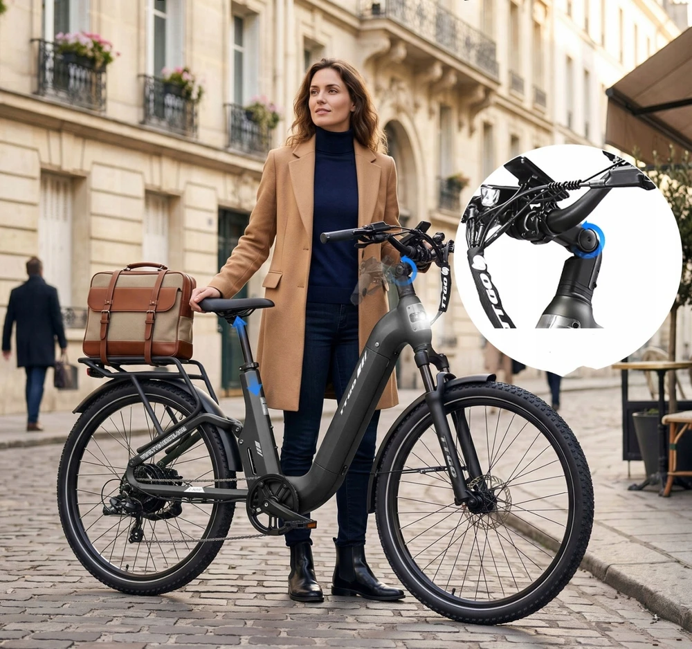 Elektrinis miesto dviratis TTGO E-SUVO 250W 48V 15Ah 25KM/H 120KM 27,5"*2,4"