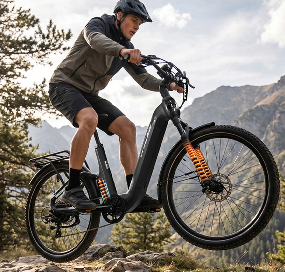 Elektrinis miesto dviratis TTGO E-SUVO 250W 48V 15Ah 25KM/H 120KM 27,5"*2,4"
