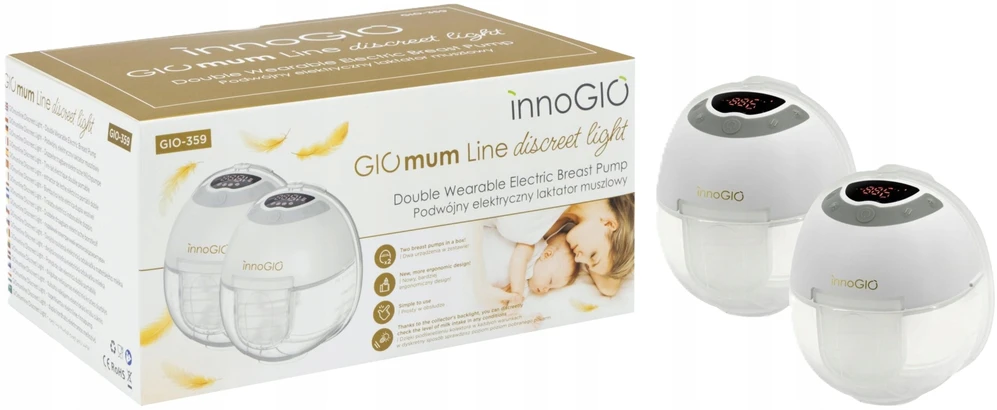 INNOGIO GIO-359 GIOmum Line diskretiškas lengvas dvigubo apvalkalo elektrinis pientraukis