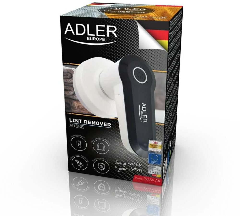 Adler | Pūkų valiklis | AD 9615 | AA baterijos | Baltas