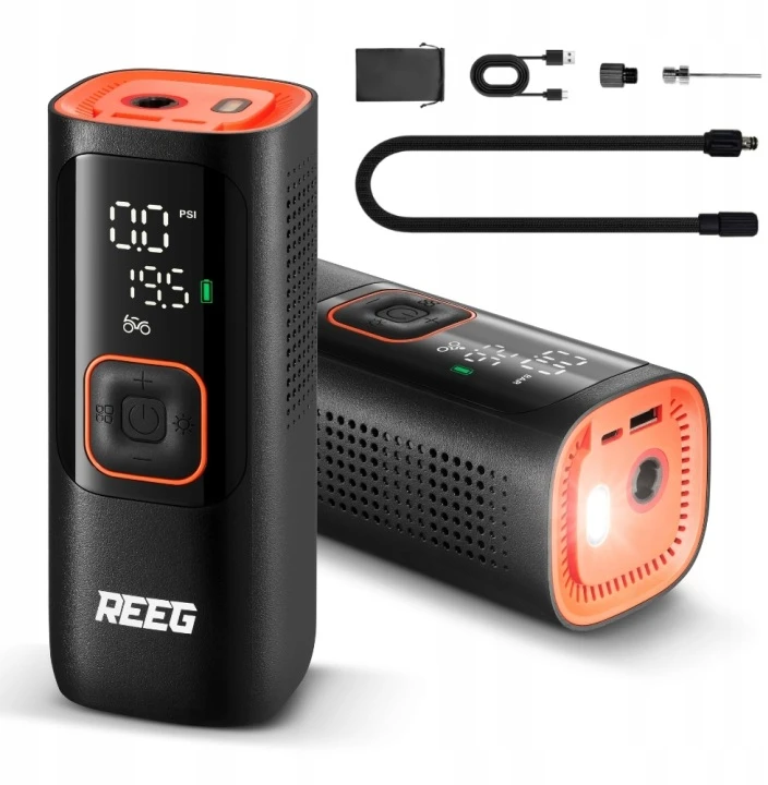 Elektrinis siurblys dviračiui, automobiliui, rutuliniam REEG Air Pump PRO 11BAR 27,75 Wh