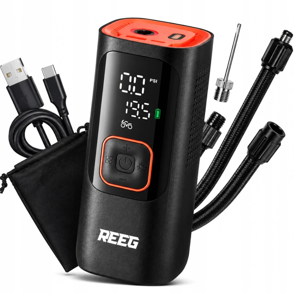 Elektrinis siurblys dviračiui, automobiliui, rutuliniam REEG Air Pump PRO 11BAR 27,75 Wh