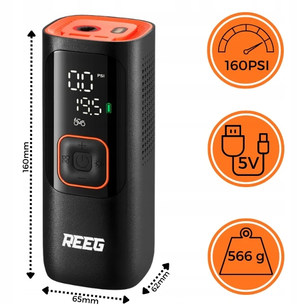 Elektrinis siurblys dviračiui, automobiliui, rutuliniam REEG Air Pump PRO 11BAR 27,75 Wh