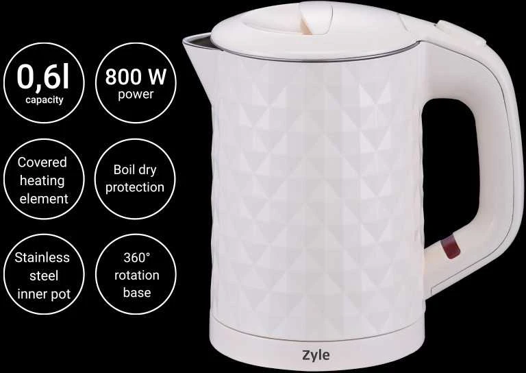 Elektrinis mini dydžio virdulys Zyle ZY06WK, talpa 0,6 l