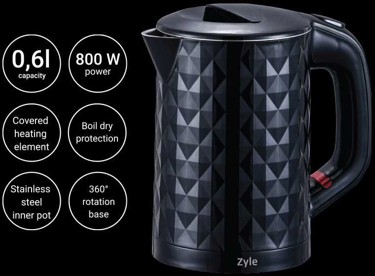 Elektrinis mini dydžio virdulys Zyle ZY07BK, talpa 0,6 l