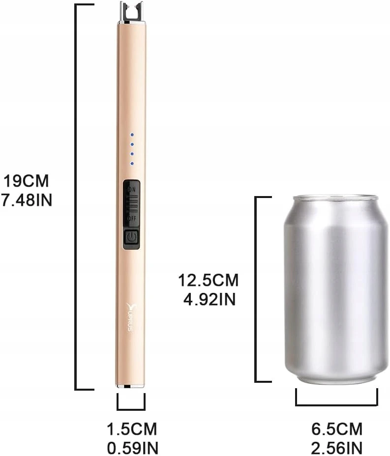 ELEKTRINIS žiebtuvėlis LANKAS BEDEGIS USB METAL AUKSAS